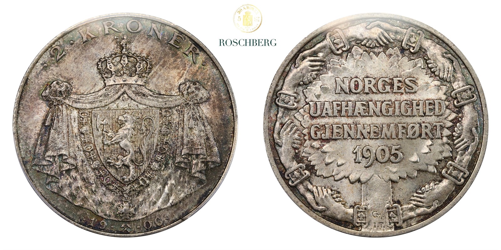 Norge 2 Kroner 1906 PCGS MS66