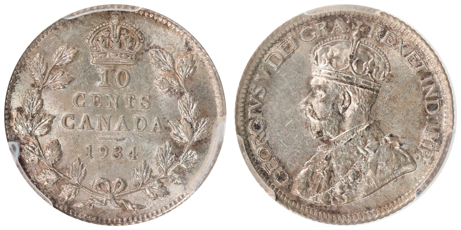 CANADA. George V. 10 Cents. 1934. PCGS AU58.
