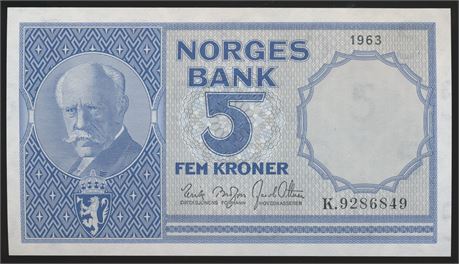 5 Kroner 1963 K Kv 0
