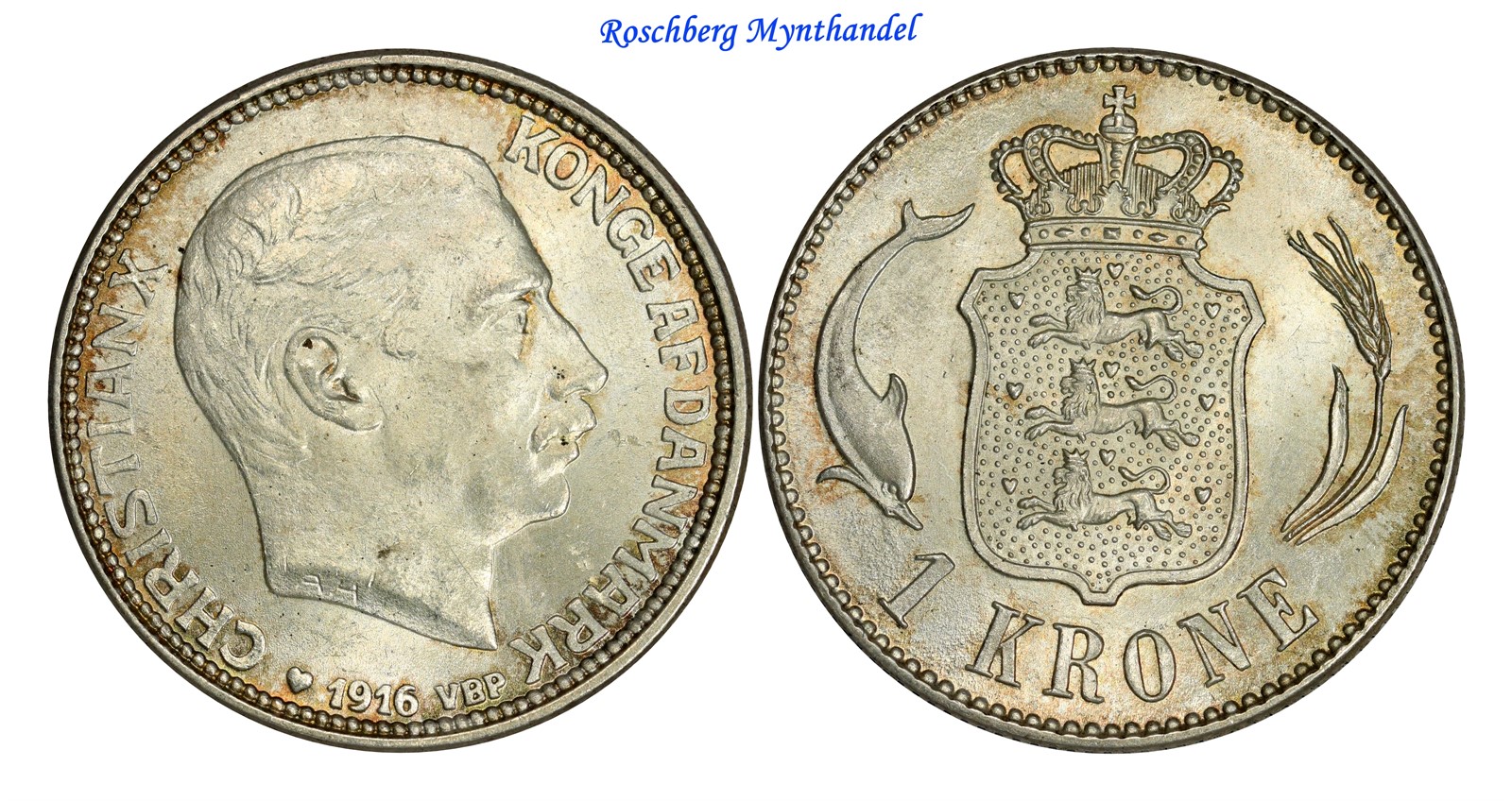 DENMARK. 1 Krone 1916 UNC