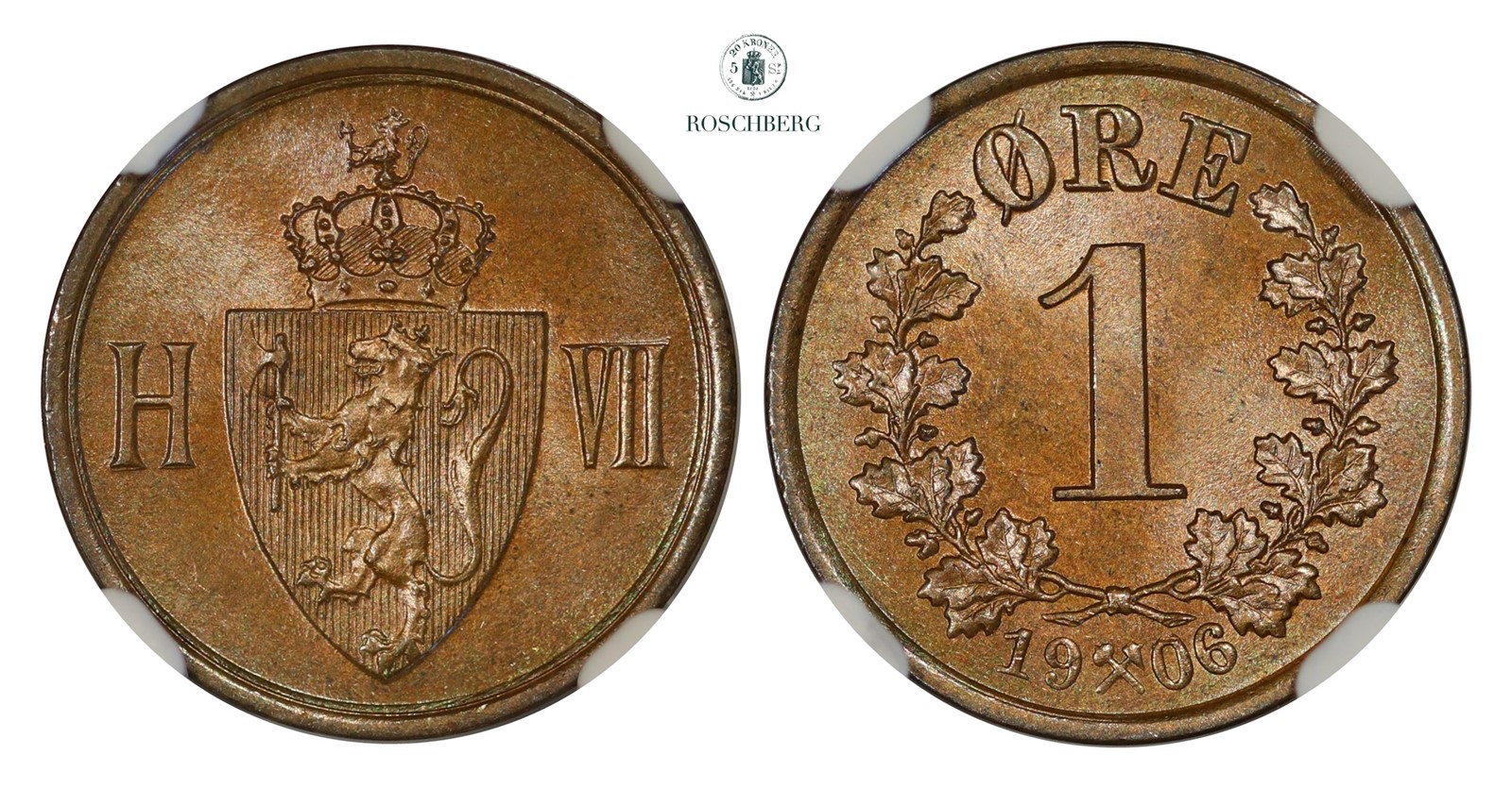 1 Øre 1906 NGC MS66BN TOP POP!