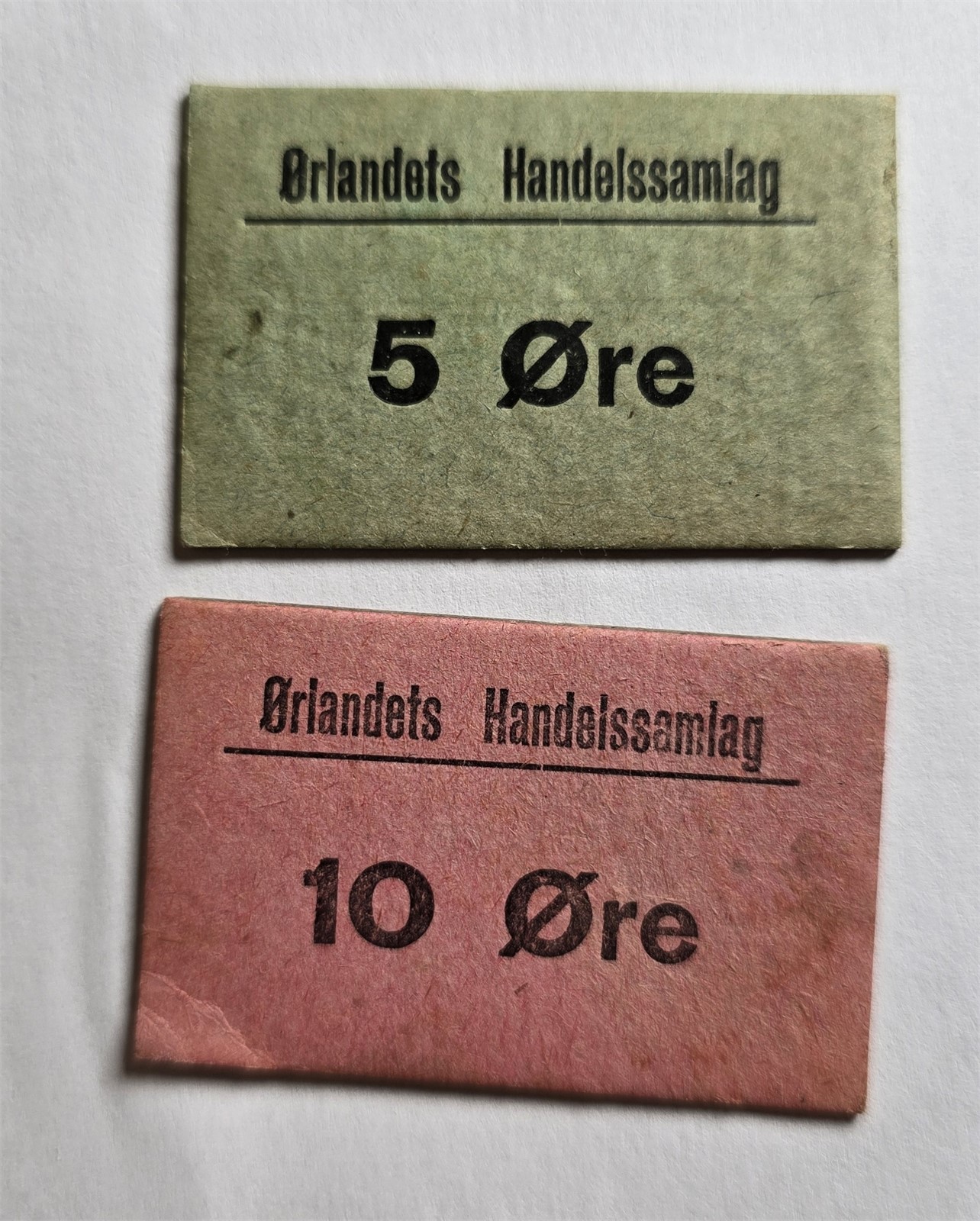 Ørlandets Handelssamlag. 5 og 10 Øre. aUNC.