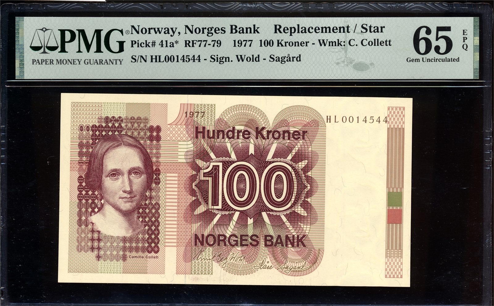 100 Kroner 1977 HL0014544 PMG65 EPQ