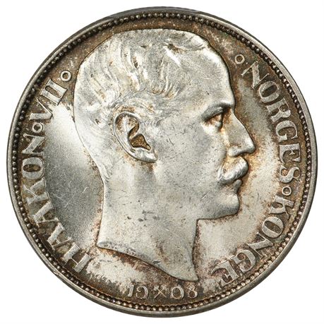 1 Krone 1908 Kv 0, PCGS MS64