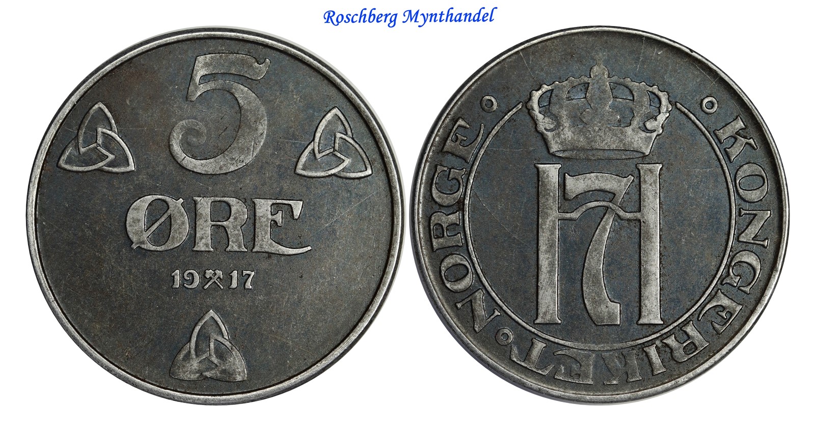5 Øre 1917 Kv 1+/01 (XF)