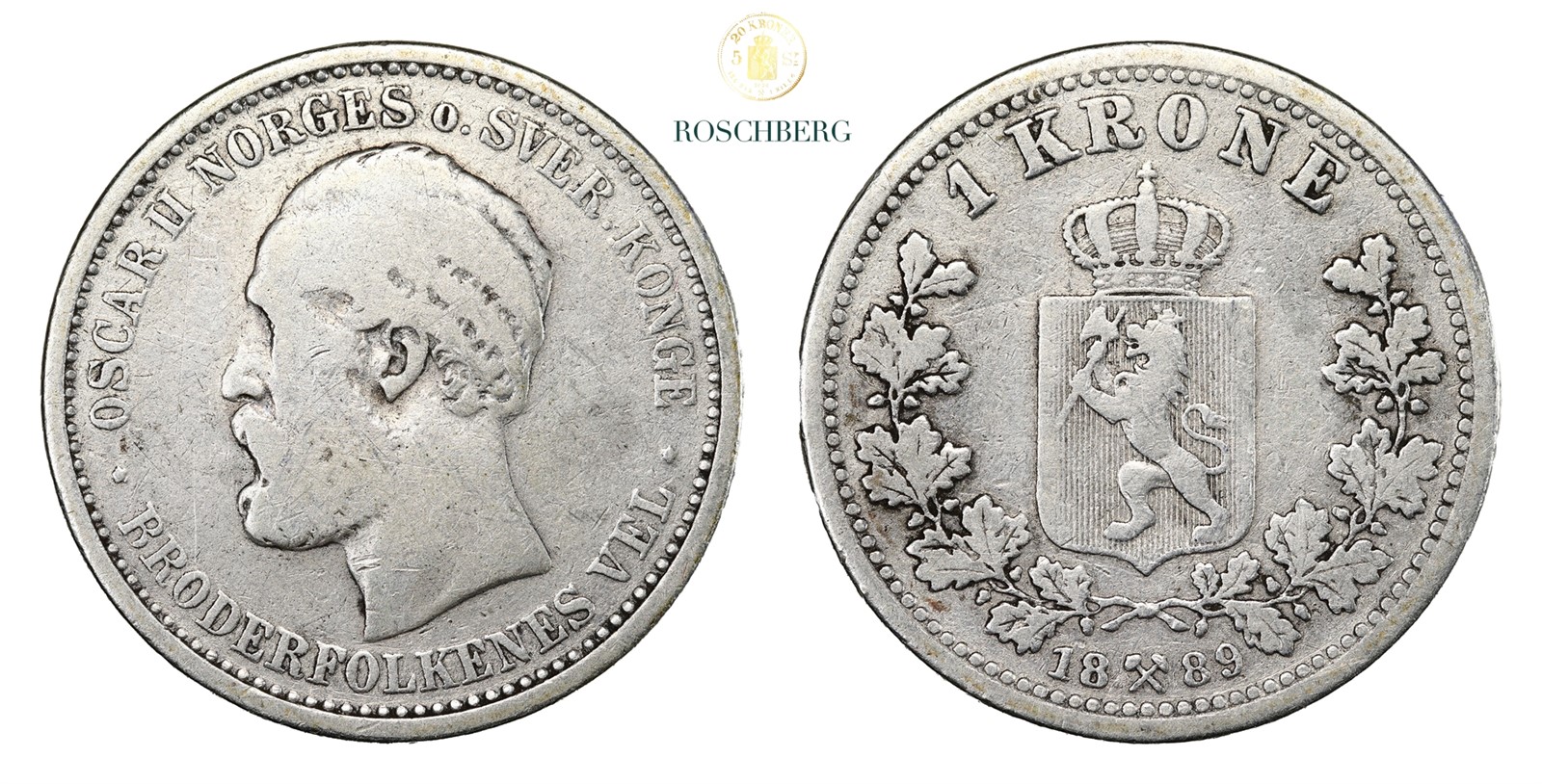 Norge 1 Krone 1889 Kv 1-