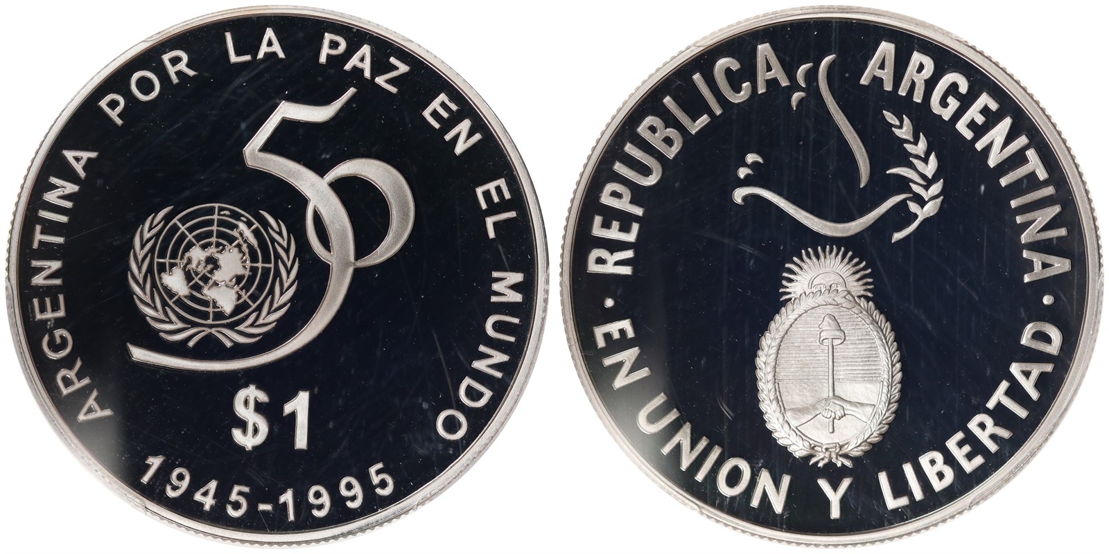 ARGENTINA. Republic. Peso. 1995. PCGS PR69DCAM.