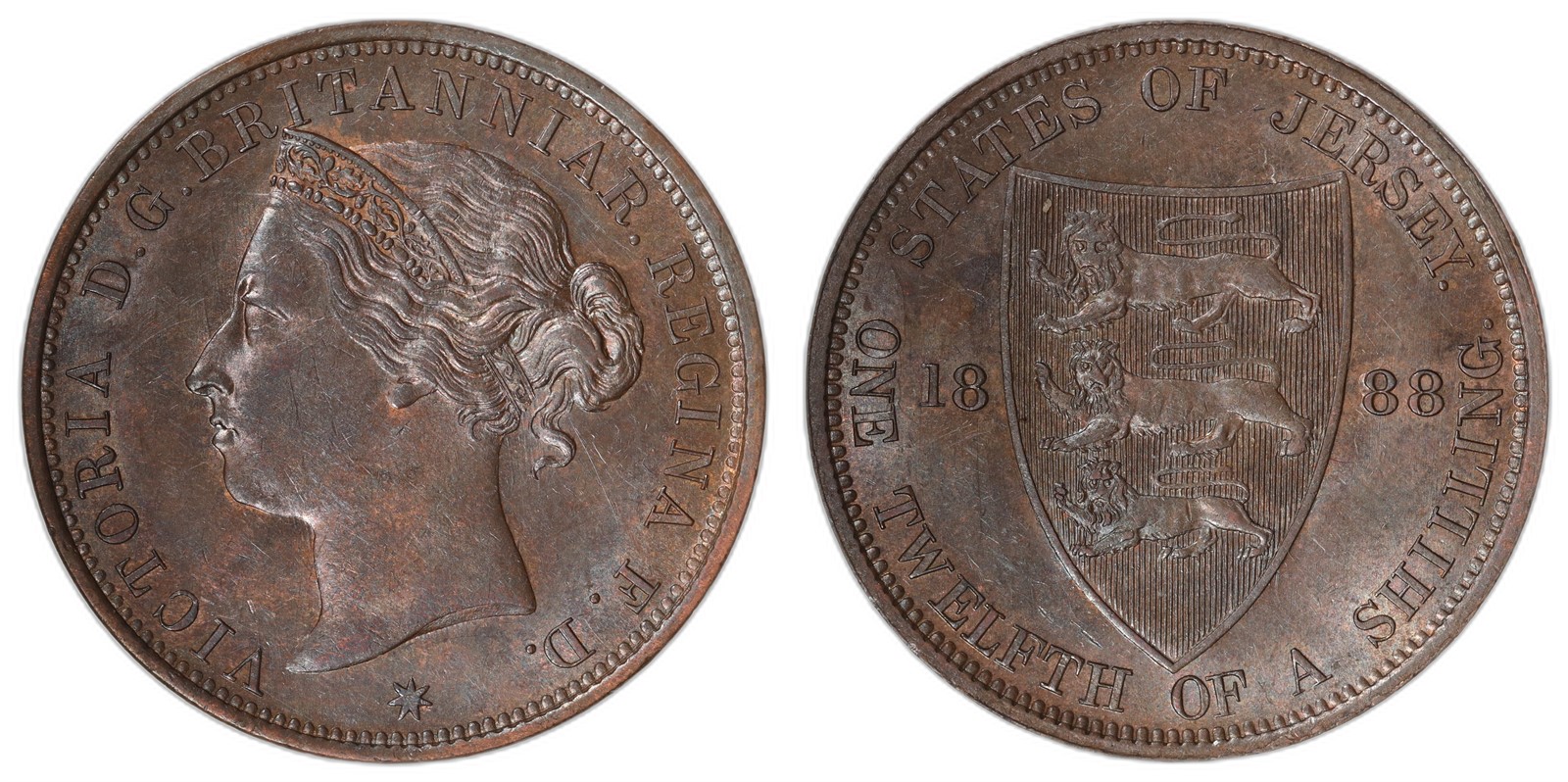 JERSEY. Victoria. 1/12 Shilling. 1888. UNC.