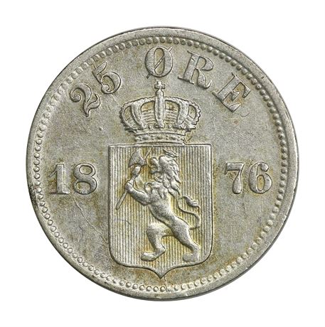 25 Øre 1876 Kv 1+