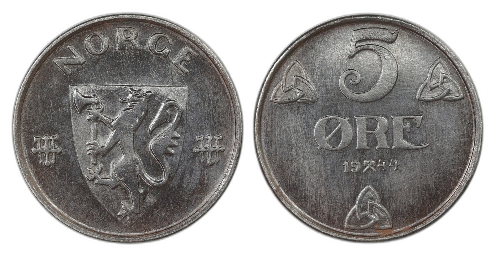 Norway. Occupation. 5 Øre 1944. Kv PRAKTEX.
