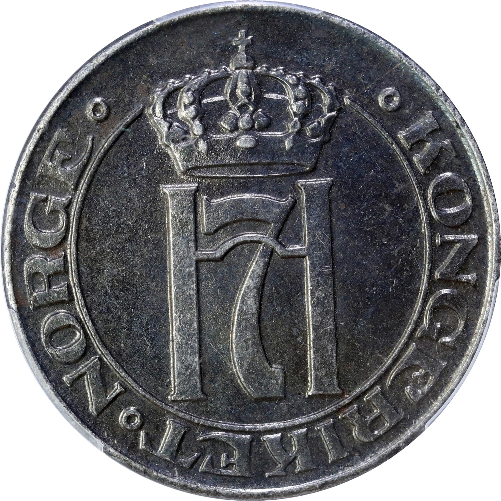 NORWAY. Haakon VII. 5 Øre 1920 PCGS AU58