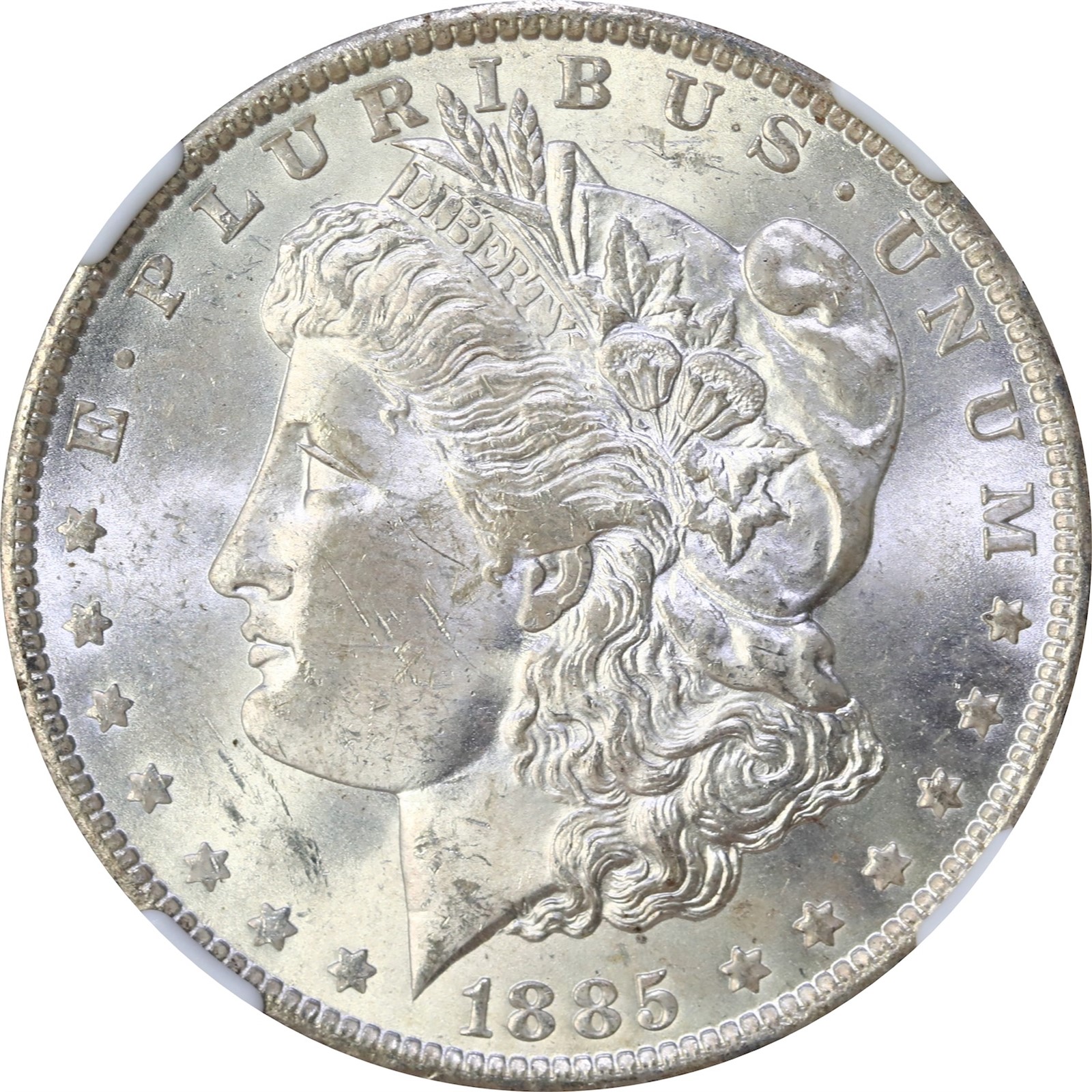 USA. Morgan Silver Dollar 1885-O NGC MS63