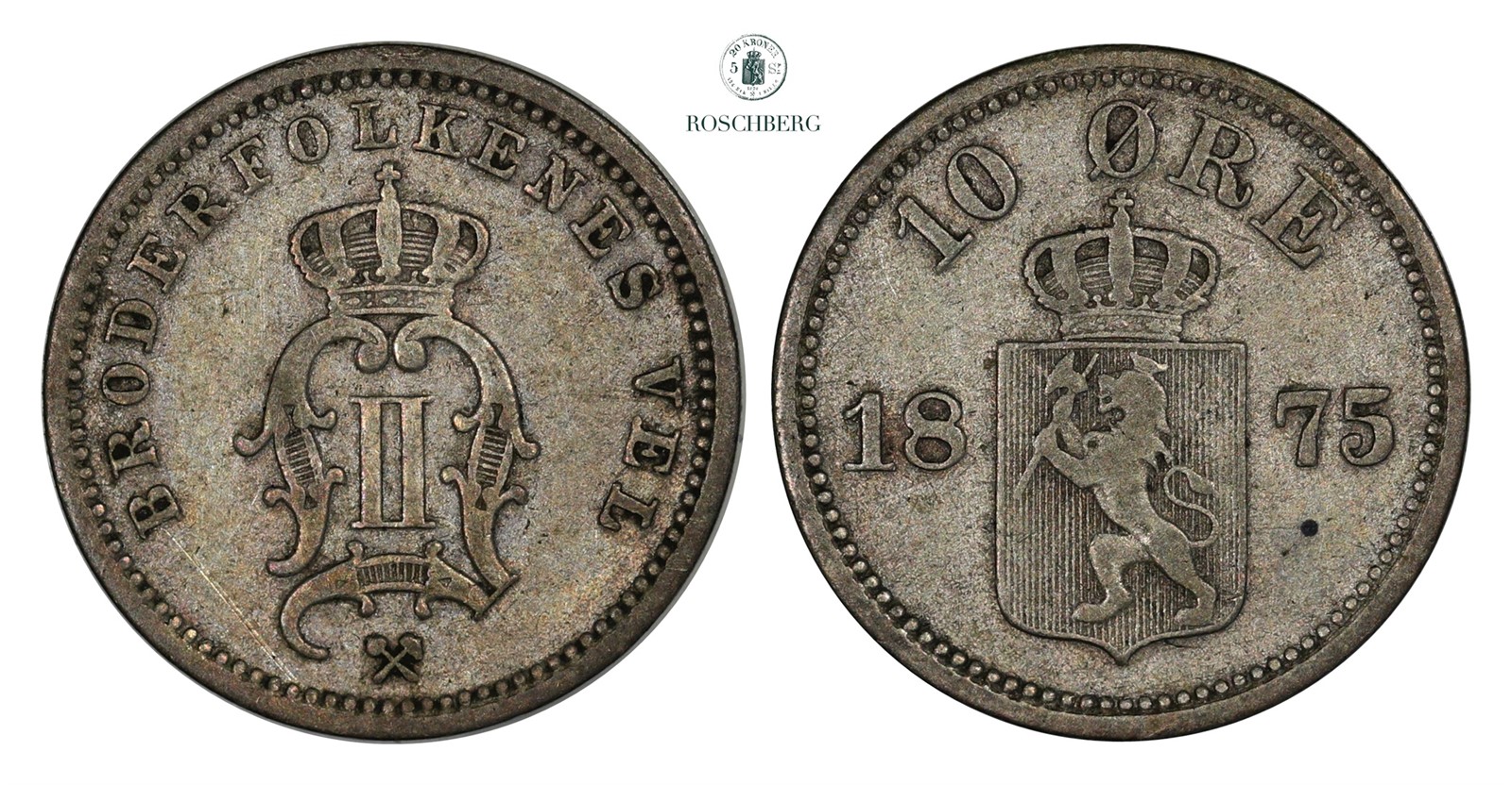 10 Øre 1875 Kv 1 (F)