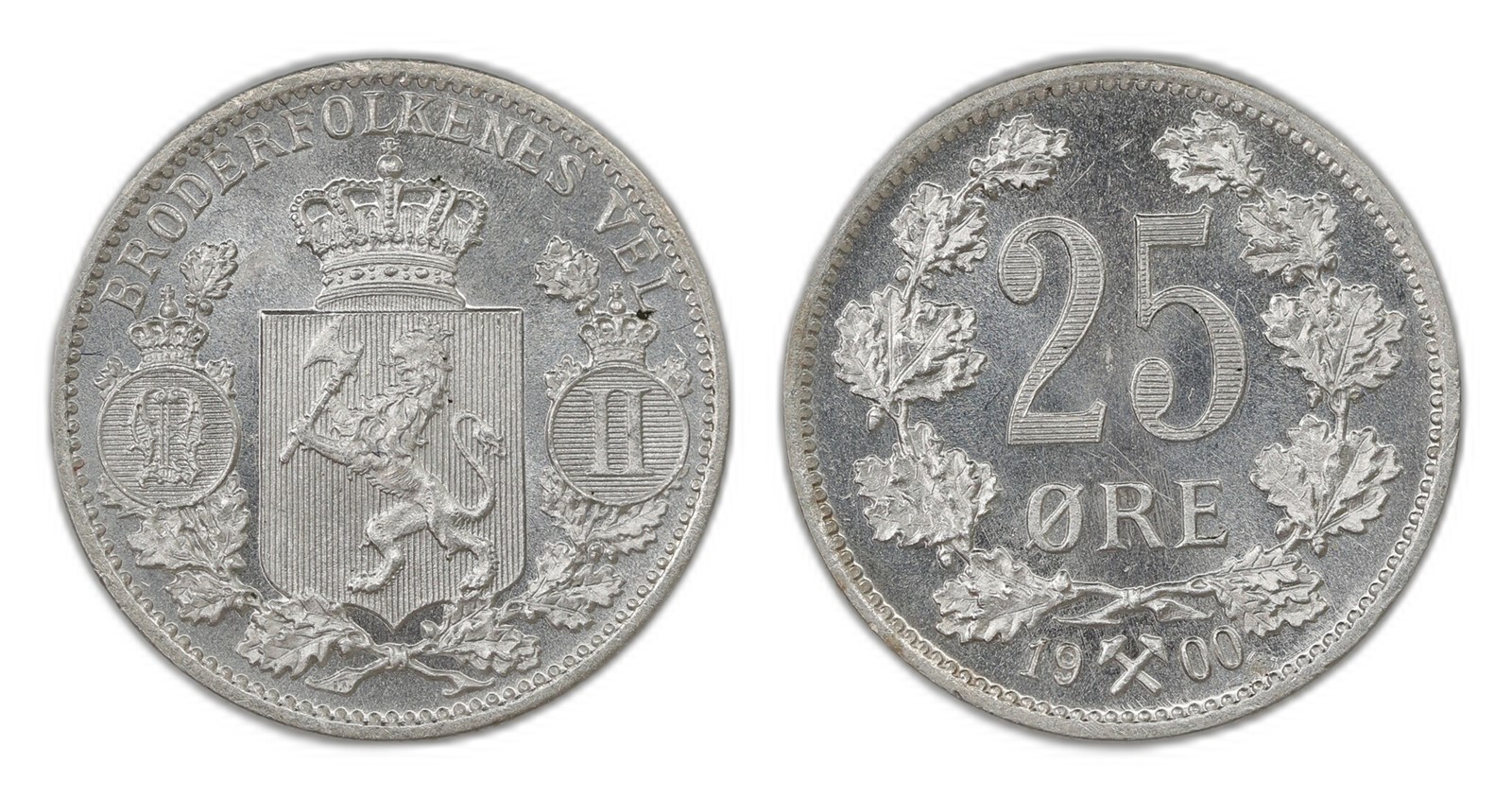 Norway. Oscar II. 25 Øre 1900. Kv PRAKTEX.