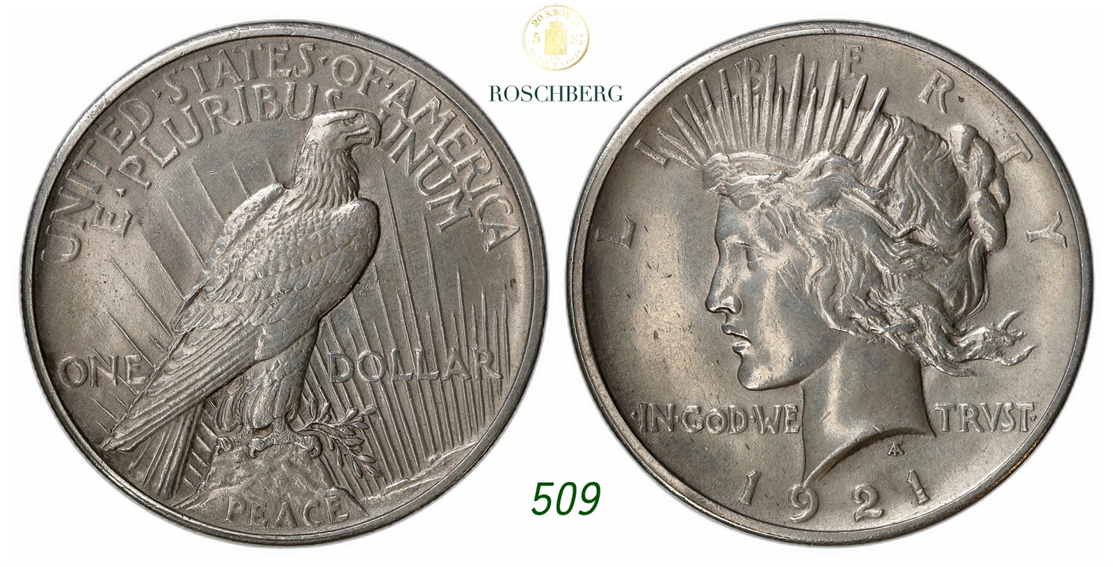 USA. Philadelphia. Peace Dollar 1921.