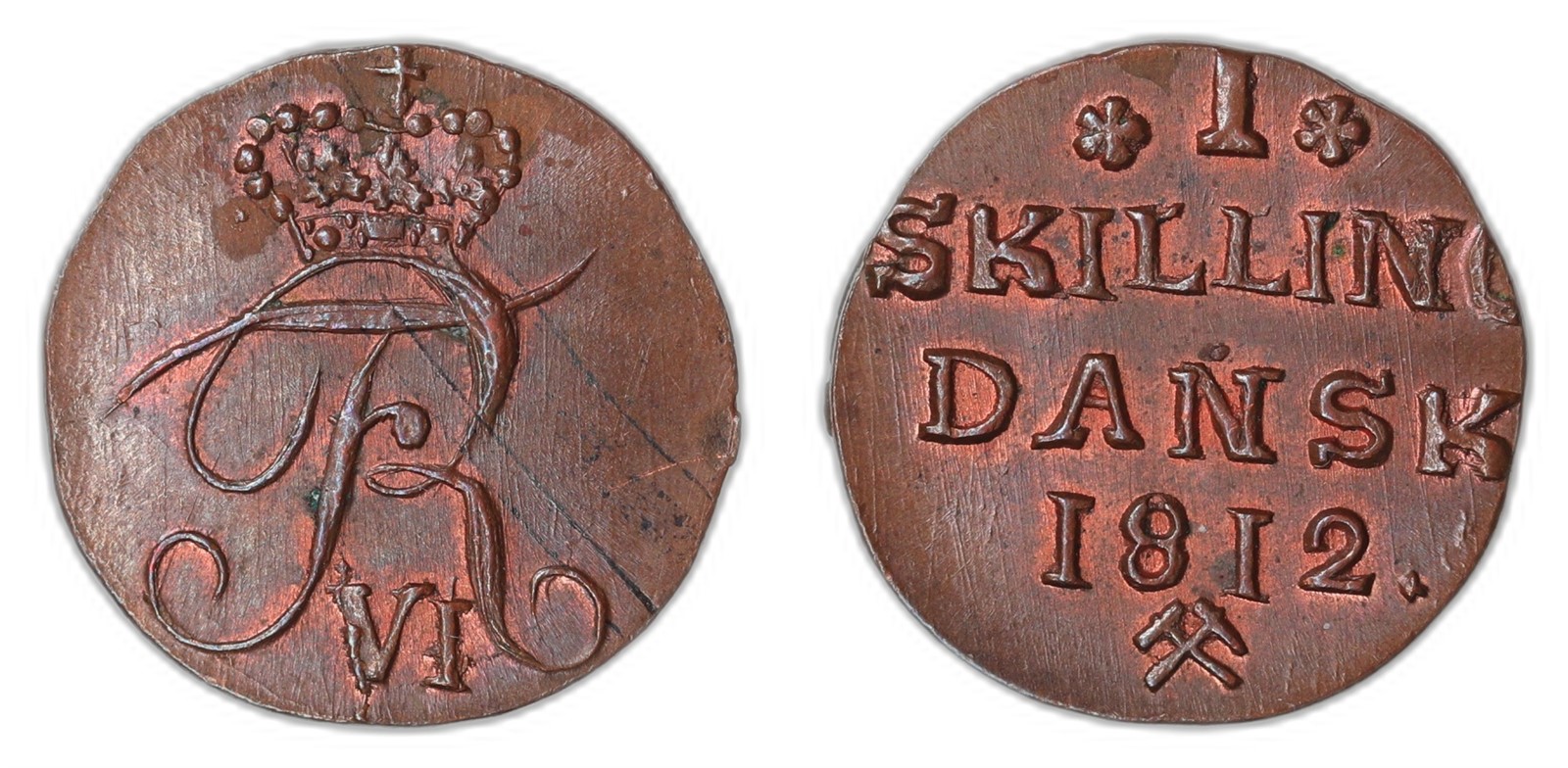 NORWAY. Fredrik VI. 1 Skilling 1812. Kv 0 (UNC).