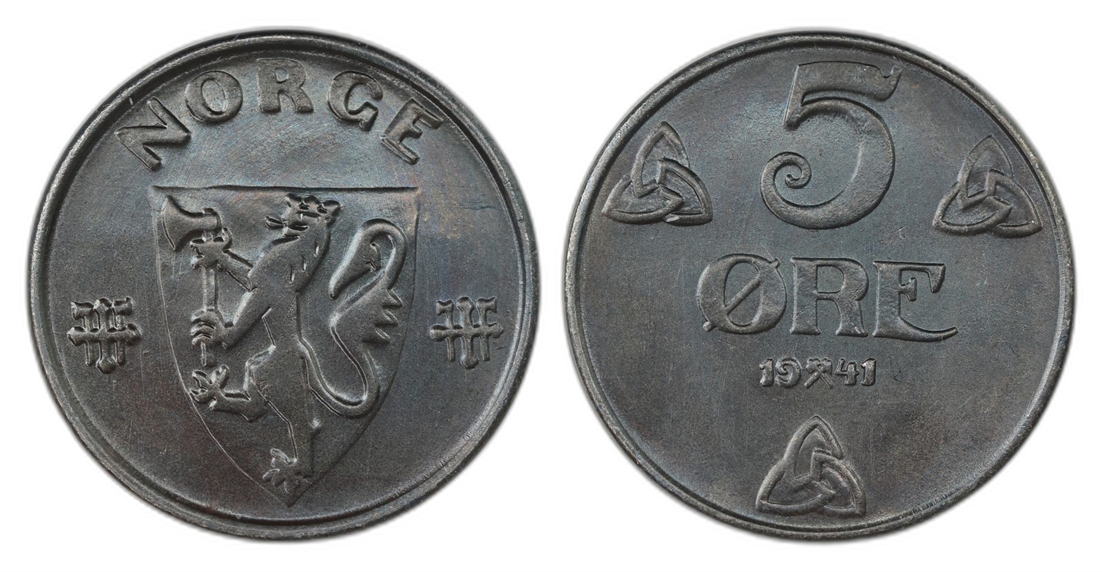 Norway. Occupation. 5 Øre 1941. Kv 0.